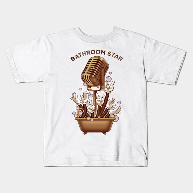 BATHROOM STAR Kids T-Shirt by ADAMLAWLESS